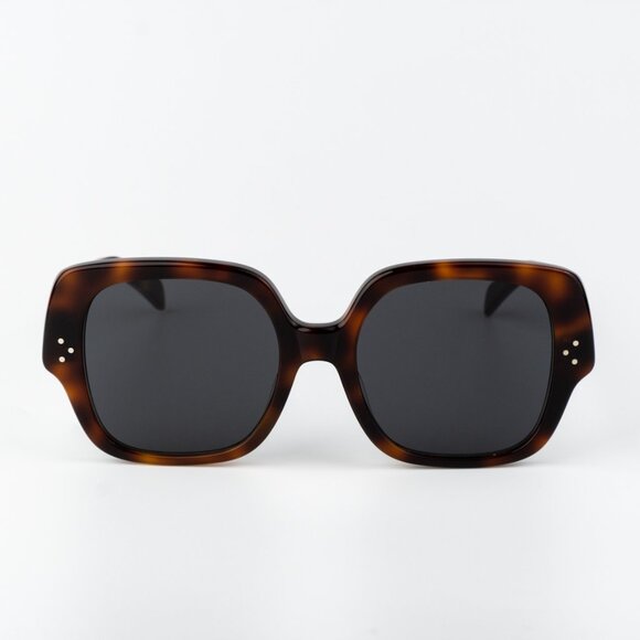 Celine 3 DOTS Women Sunglasses Medium Havana Smoke Grey Geometric CL40241F 53A